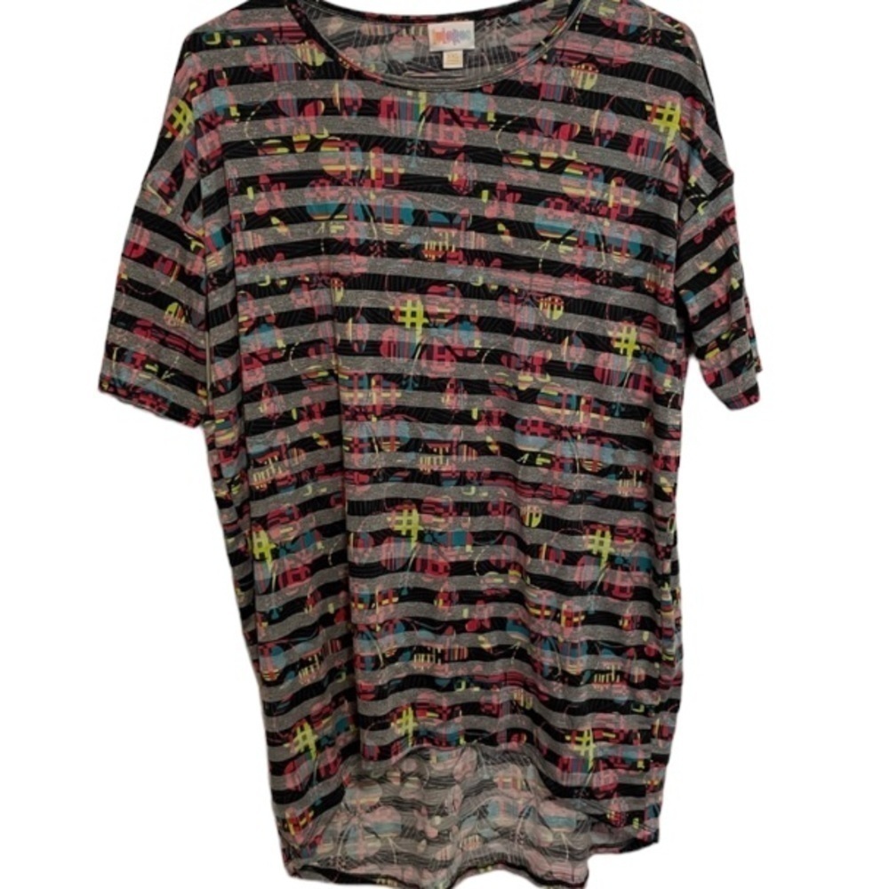 LulaRoe Size XXS Colorful High to Low Short Sleeve Shirt
